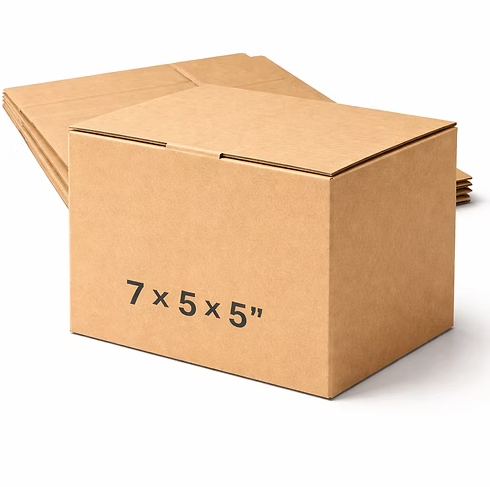 Single Wall Cardboard Boxes 7 x 5 x 5 Square Postage Postal Box for Shipping